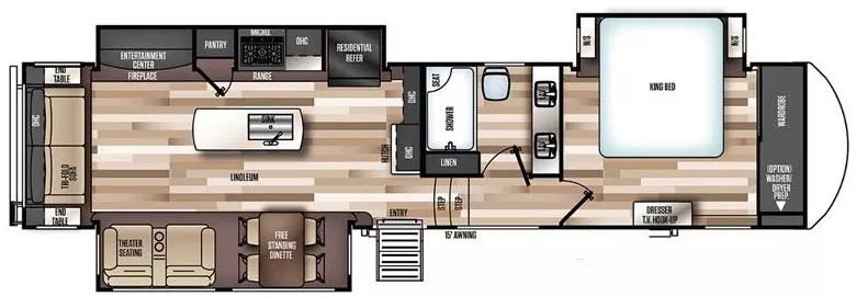 40' 2020 Forest River Salem Hemisphere Elite 34RL w/3 Slides Floorplan