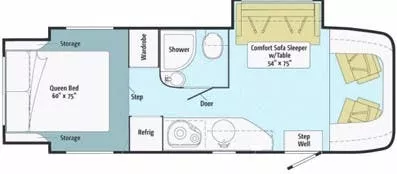 25' 2013 Itasca Navion 24G w/2 Slides Floorplan