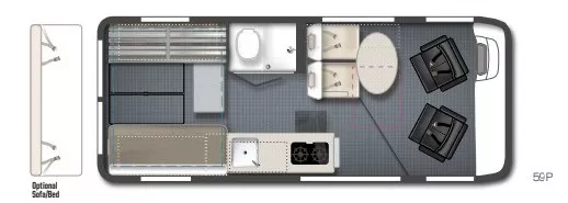 20' 2022 Winnebago Solis 59P Floorplan