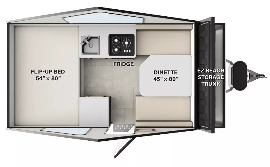 18' 2024 Forest River Rockwood Premier A122S Floorplan