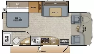 25' 2019 Jayco Melbourne Prestige Series 24LP w/Slide Floorplan