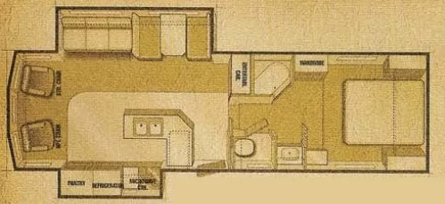 32' 2003 Sunnybrook Mobile Scout 31BW-KS w/2 Slides Floorplan