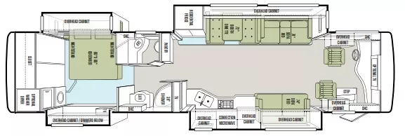 40' 2013 Tiffin Phaeton 40QTH 380hp Cummins w/4 Slides Floorplan