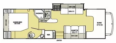 30' 2013 Forest River Coachmen Freelander 29QB w/Slide Floorplan