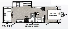 31' 2021 Palomino Puma 26RLS w/Slide Floorplan