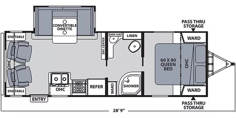 33' 2020 Coachmen Apex 253RLS w/2 Slides Floorplan