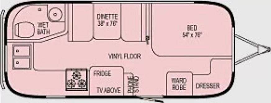 22' 2005 Airstream Safari 22NB Floorplan