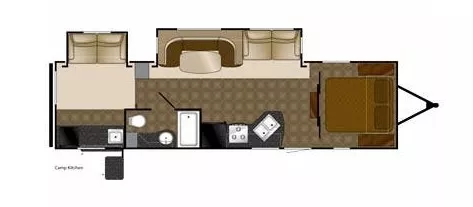 35' 2012 Heartland North Trail 32BUDS Floorplan