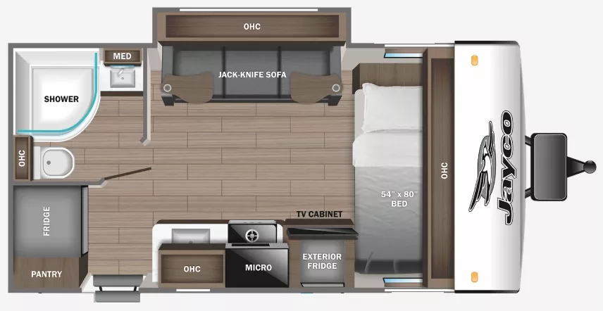 19' 2024 Jayco Jay Feather Micro 166FBS w/Slide Floorplan