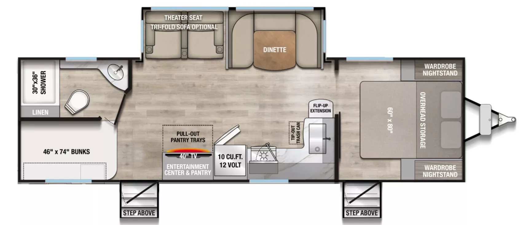 31' 2026 Alliance RV Delta 281BH w/Slide - Bunk House Floorplan