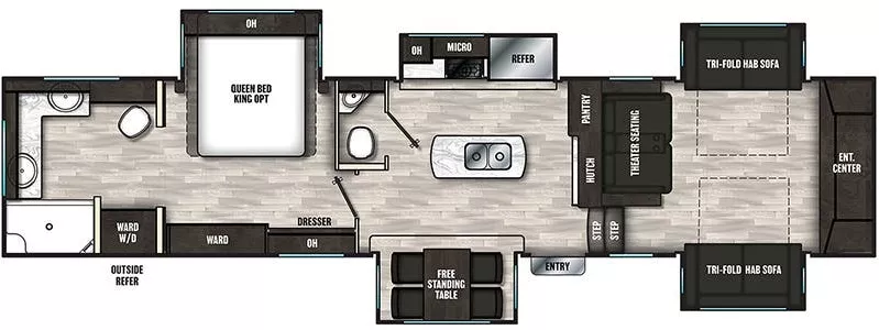 43' 2022 Coachmen Brookstone 344FL w/5 Slides Floorplan