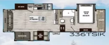 37' 2023 Coachmen Chaparral 336TSIK w/3 Slides Floorplan