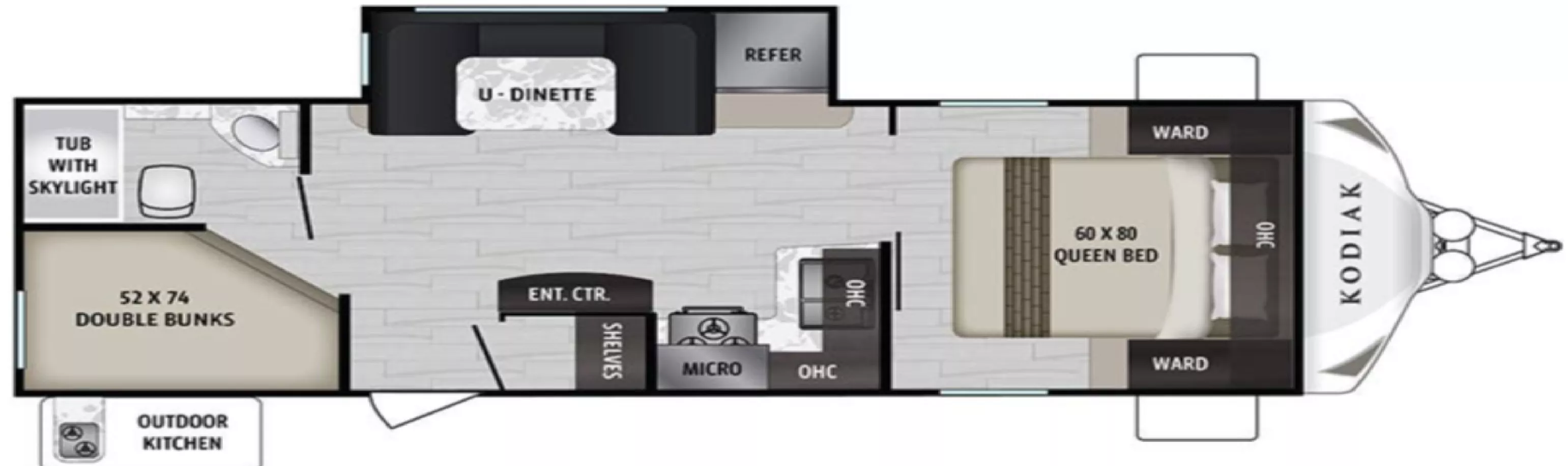 28' 2019 Dutchmen Kodiak 248BHSL w/Slide Floorplan
