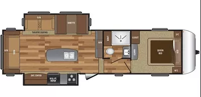 34' 2018 Keystone Hideout 299RLDS w/2 Slides Floorplan