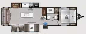 35' 2022 Forest River East To West Della Terra 292MK w/2 Slides Floorplan