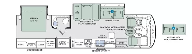 34' 2017 Thor Miramar 33.5 w/2 Slides Floorplan