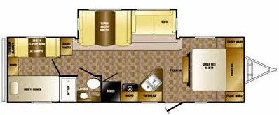 33' 2011 Crossroads Sunset Trail 29SS w/Slide - Bunk House Floorplan