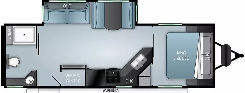 30' 2021 Cruiser RV Twilight Signature 2620 w/Slide Floorplan