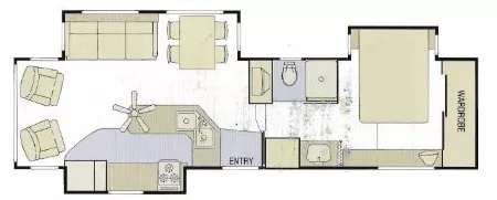 34' 2003 Western Recreational Alpen Lite 32RLT VERSAILLE w/3 Slides Floorplan