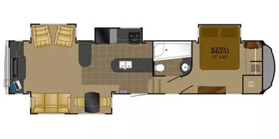 40' 2013 Heartland Bighorn 3610RE w/4 Slides Floorplan