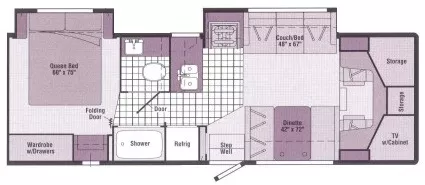 30' 2003 Winnebago Minnie Winnie 30V w/2 Slides Floorplan