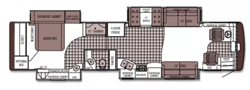 40' 2006 Tiffin Allegro Bus 40QDP 400hp Cummins w/4 Slides Floorplan