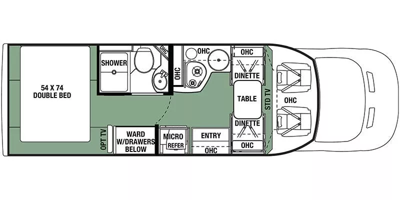 25' 2020 Forest River Sunseeker Ts 2380 Floorplan