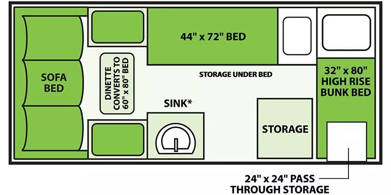 18' 2021 A Liner FAMILY SCOUT Floorplan