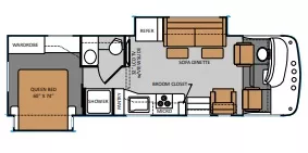 30' 2012 Thor Hurricane 29X w/2 Slides Floorplan