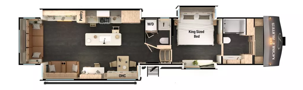 44' 2021 Drv Mobile Suites 44 HOUSTON w/3 Slides Floorplan