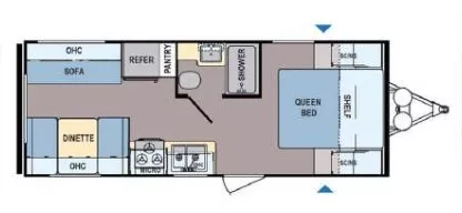 25' 2024 Dutchmen Coleman Lantern Lt 202RD Floorplan