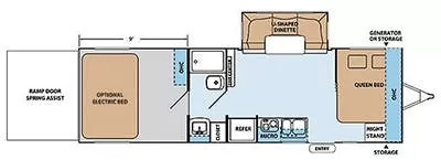 30' 2014 Forest River Xlr Hyper Lite 27HFS w/Slide - Toy Hauler Floorplan
