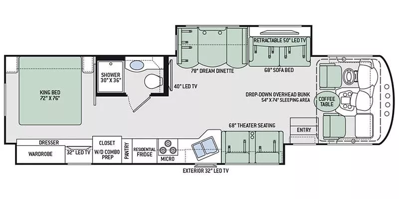 36' 2017 Thor Miramar 35.2 w/2 Slides Floorplan