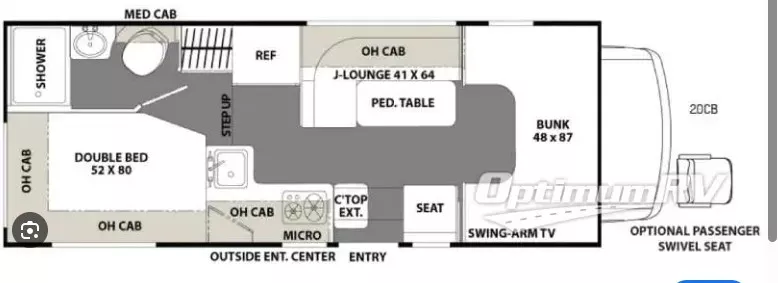 24' 2017 Coachmen Freelander Micro 20CB w/2 Slides Floorplan