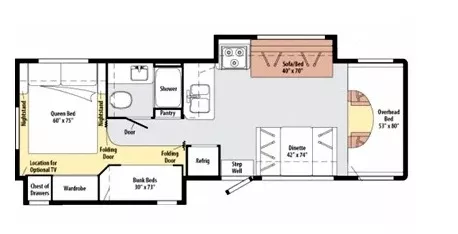32' 2013 Winnebago Access Premier 31JP w/2 Slides - Bunk House Floorplan