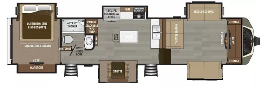 40' 2017 Keystone Montana 3731FL w/6 Slides Floorplan