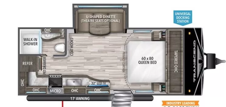 24' 2021 Grand Design Transcend Xplor 200MK w/Slide Floorplan