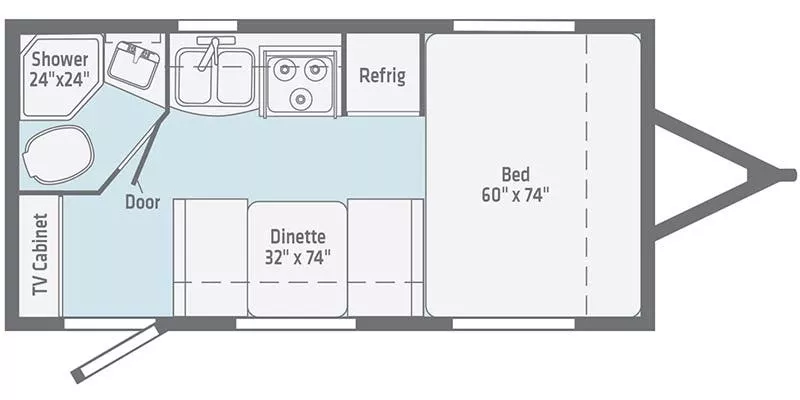 21' 2021 Winnebago Micro Minnie 1708FB Floorplan