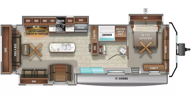 40' 2021 Jayco Jayflight Bungalow 40RLTS w/3 Slides Floorplan