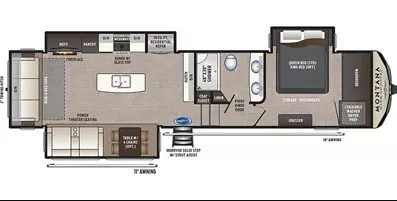 37' 2020 Keystone Montana High Country 331 RL w/3 Slides Floorplan