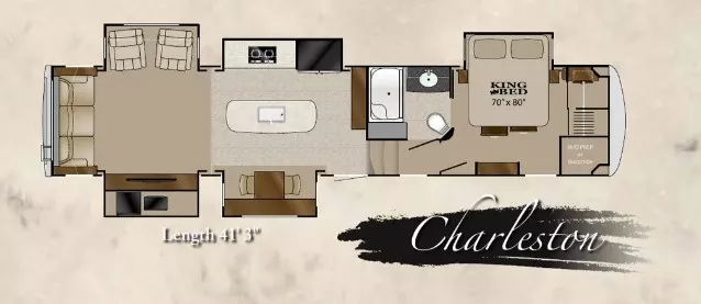41' 2015 Heartland Landmark CHARLESTON w/5 Slides Floorplan
