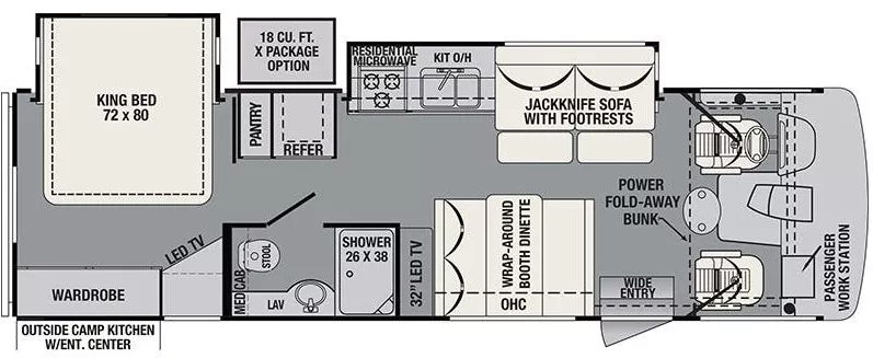 31' 2017 Forest River Fr3 29DS w/2 Slides Floorplan