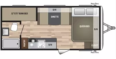22' 2019 Keystone Summerland Mini 1800BH - Bunk House Floorplan