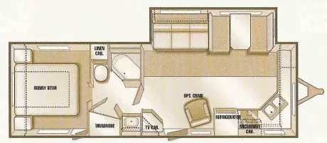 31' 2002 Sunnybrook Mobile Scout 30FKS w/Slide Floorplan