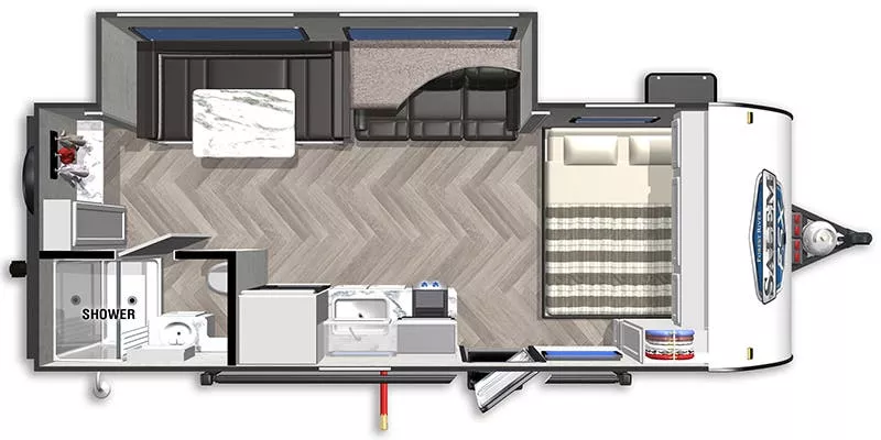 22' 2022 Forest River Salem Fsx 170SS w/Slide Floorplan