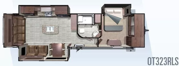 37' 2018 Highland RV Open Range 323RLS w/3 Slides Floorplan