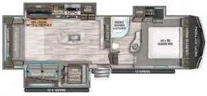 34' 2020 Grand Design Reflection 303RLS w/3 Slides Floorplan