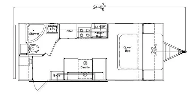 24' 2023 Riverside RV Xplorer 211 Floorplan