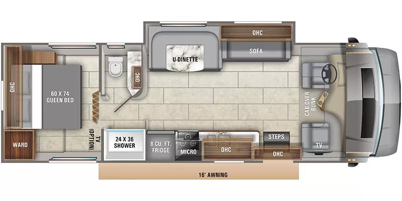 33' 2020 Entegra Coach Odyssey 29K w/Slide Floorplan