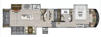 41' 2022 Alliance RV Paradigm 390MP w/3 Slides Floorplan